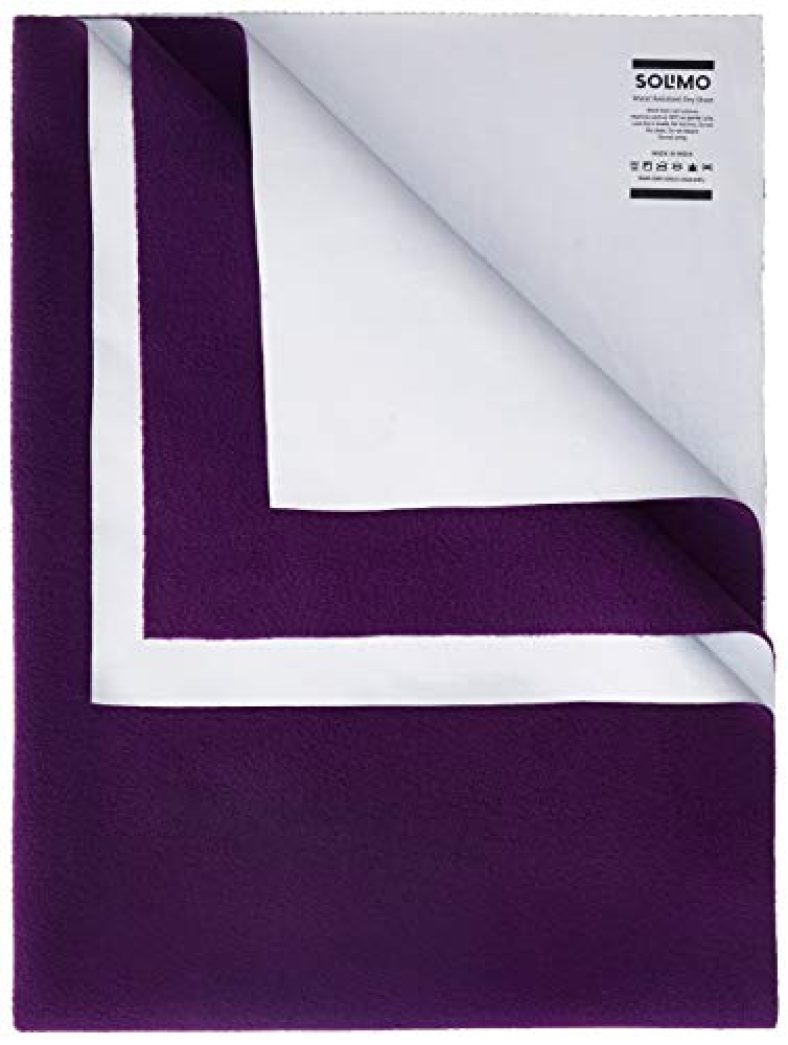 Amazon Brand – Solimo Baby Water Resistant Dry Sheet, Small, 70Cm X 50Cm, Plum Red