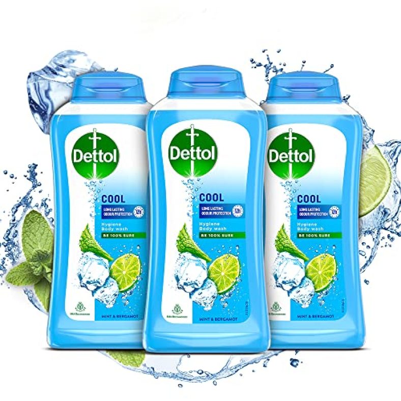 Dettol Body Wash And Shower Gel For Women And Men, Cool (Pack Of 3 – 250Ml Each) | Soap-Free Bodywash | 12H Complete Odour Protection