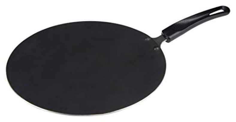 Cresta Aluminium Concave Tawa (26Cm, Gas Stove Compatible), Black
