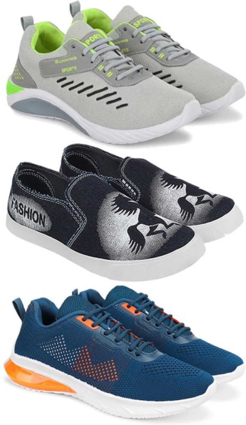 Oricum Oricum Sports Shoes For Men|Latest Stylish Running Shoes For Men (Pack Of 3) Running Shoes For Men(Multicolor)
