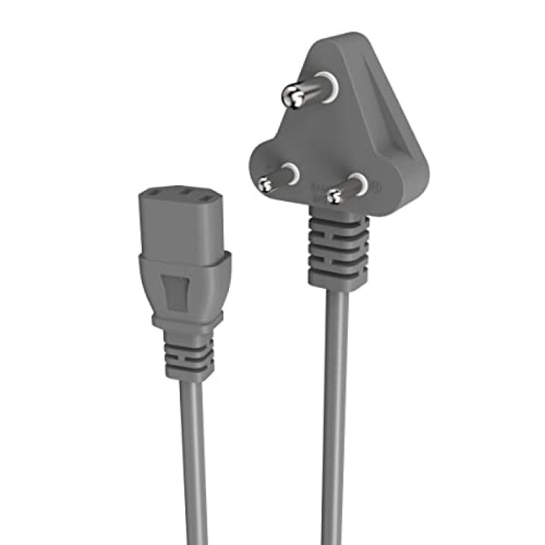Portronics Konnect G1 Desktop Power Cable With 350W Load Capacity For Desktop, Pc & Printers, Monitor, 1.5 Meter Cable Length(Grey)