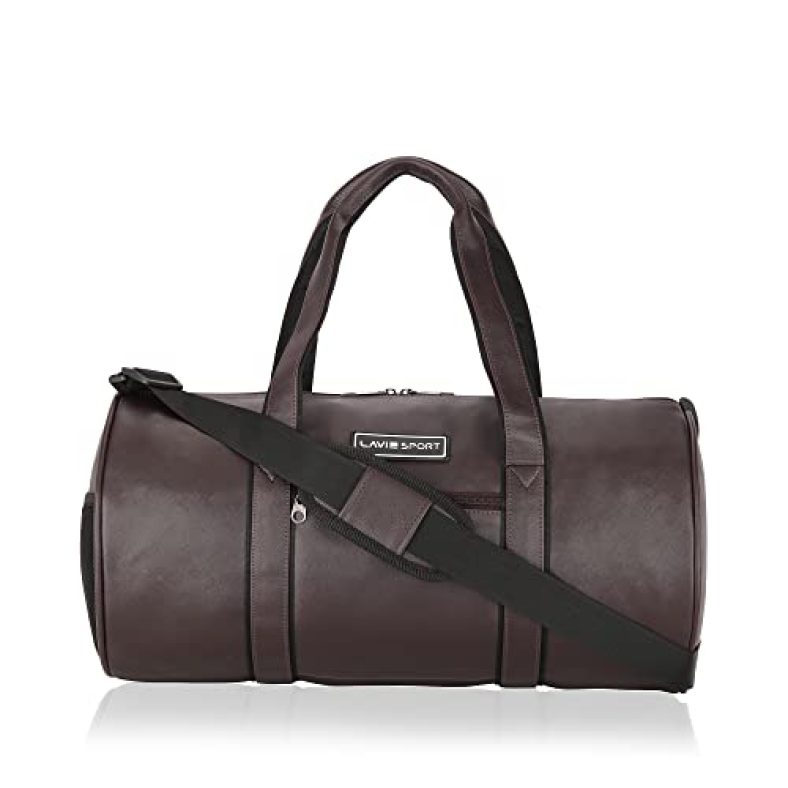 Lavie Sport Olympic Premium Leather Unisex Travel Duffle Bag | Stylish & Spacious Weekender Travel Bag | Duffle Bag For Gym, Sports, Training