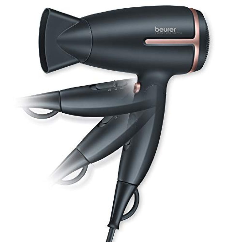 Beurer Hc25 Travel Hair Dryer 3 Years Warranty 1600 Watts, Black