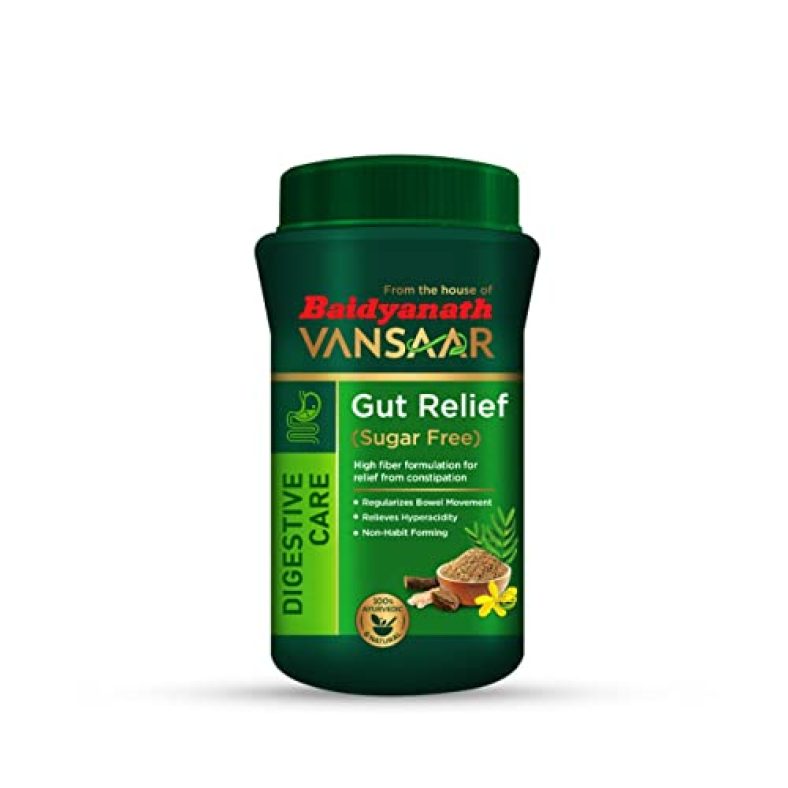 Baidyanath Vansaar Gut Relief | Relieves Constipation & Indigestion |Non Habit Forming 100% Safe Ayurvedic Laxative Powder To Cure Digestive Problems  – 100G