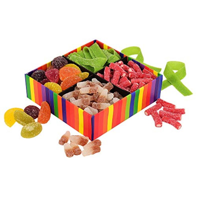 House Of Candy The Fruity Delight Black Box – 600 Gm Vegetarian Mixed Candy Box W/ Fruit Flavoured Candies, Fizzy Colas, Sour Candy