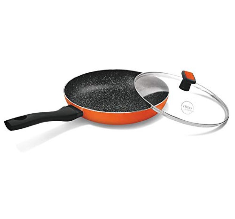 Treo By Milton Granito Fry Pan 28 Cm With Glass Lid, 1 Pc, Black
