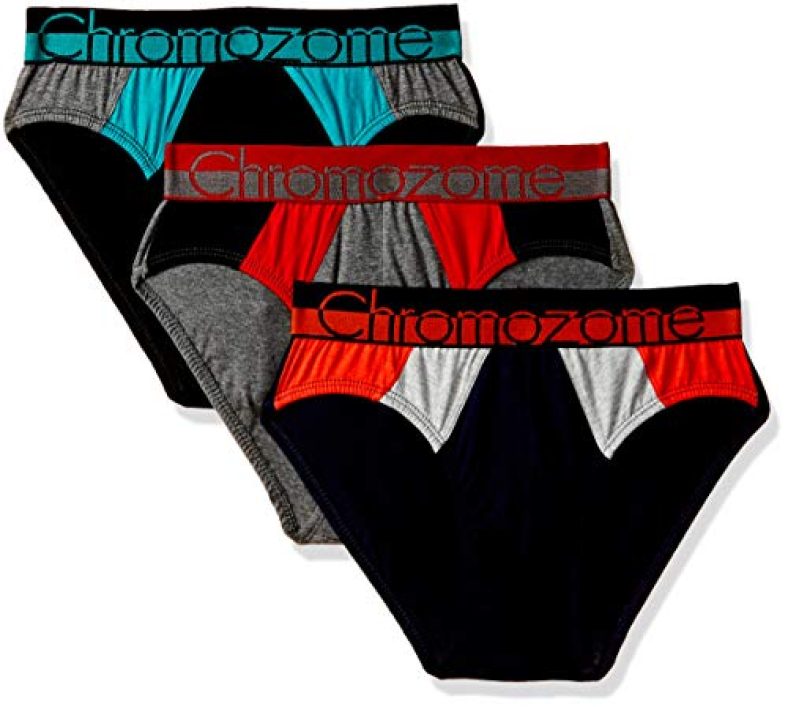 Chromozome Men’S 100% Cotton Solid Regular Fit Brief (Pack Of 3) (Ws 10_V92:Black-Char-Navy_M)