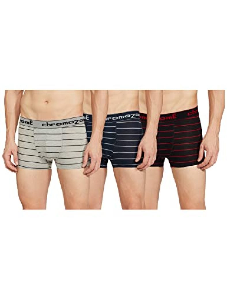 Chromozome Men’S Cotton Blend Classic Bc 6 (Pack Of 3) Trunk_V161:Grey-Black-Navy_Small