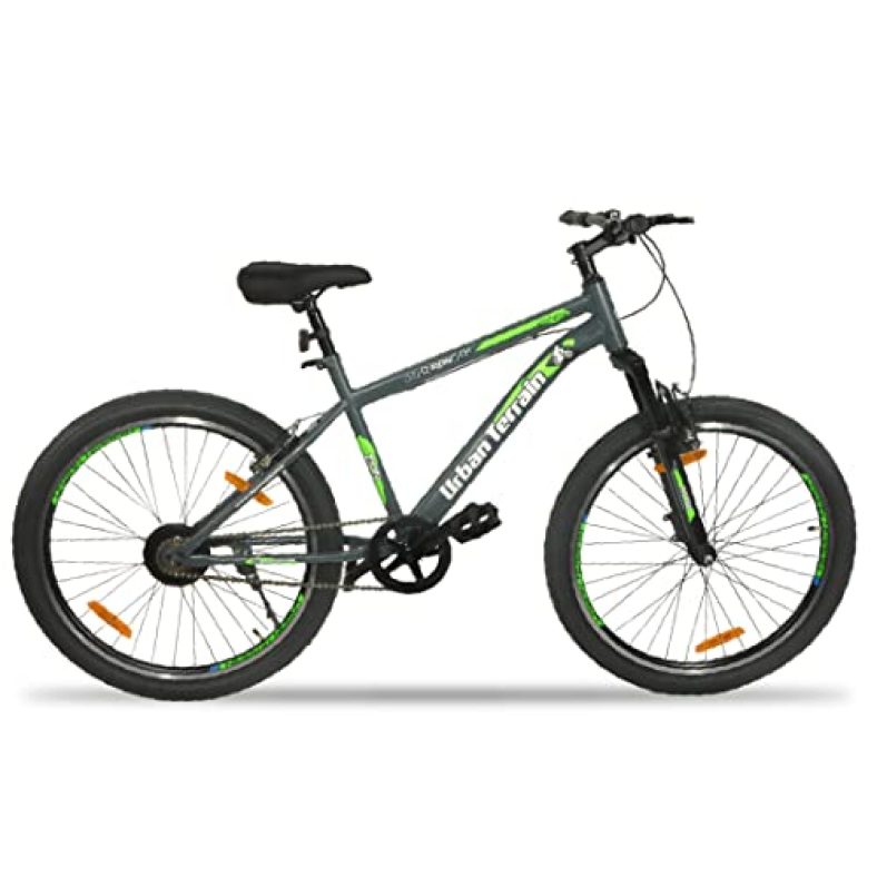 Urban Terrain Zion 26” Green Mountain Bike With Free Cycling Event & Ride Tracking App By Cultsport (18 Inch Frame, Ideal For Unisex)