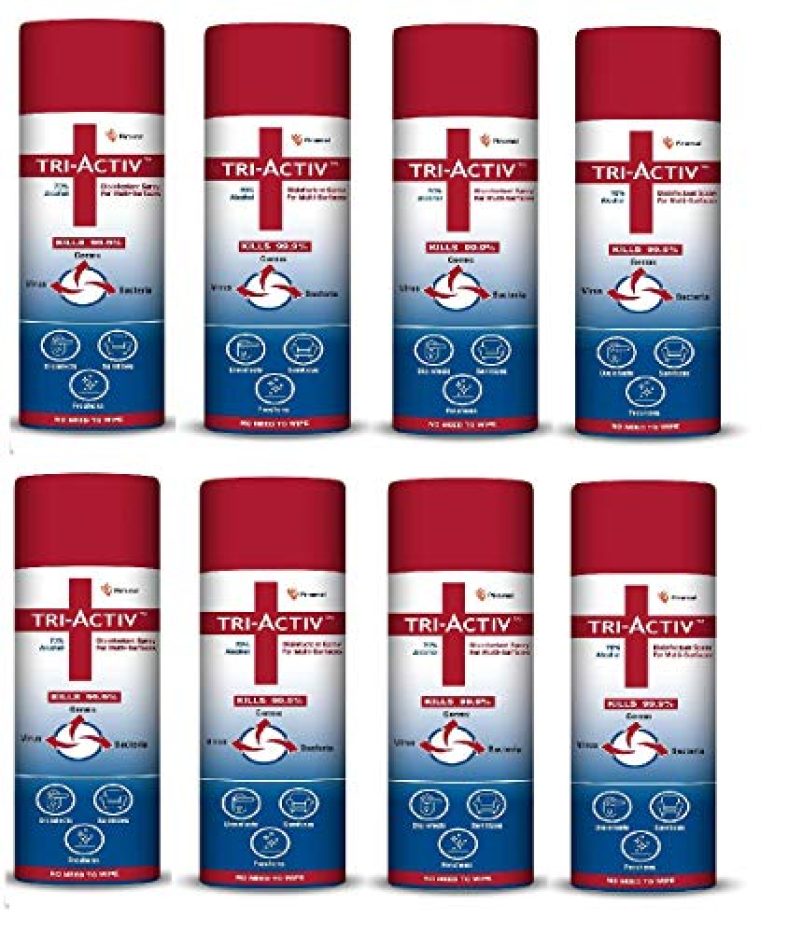 Tri-Activ Disinfectant Spray For Multi-Surfaces – 230 Ml (Pack Of 8)