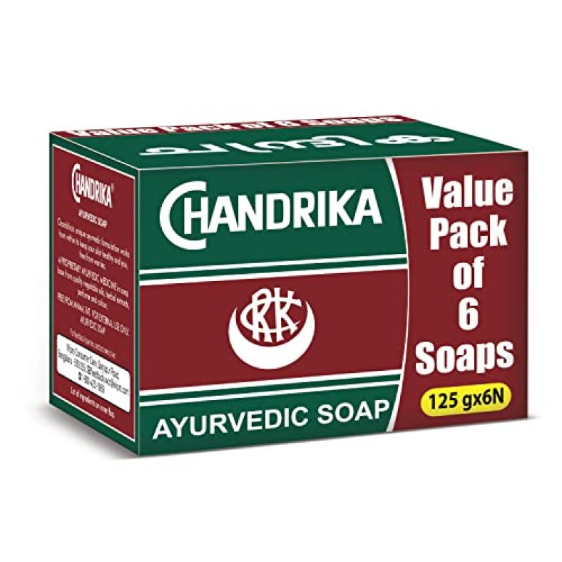 Chandrika Classic Ayurvedic Handmade Soap, 125G (Pack Of 6)