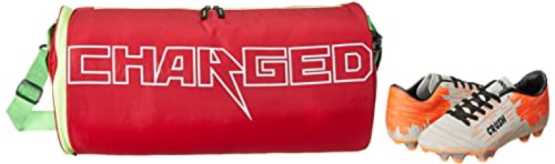 Charged Sports Bag Bueno Red With Gowin Football Shoe Crush Silver Orange Size-6