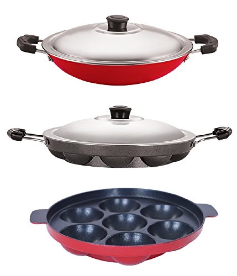 Nirlon Rust Free Non-Stick 3 Piece Kitchen Cooking Utensils Set With Bakelite Handle, 2.6Mm_Ap(7)_Ap(12)_Ac