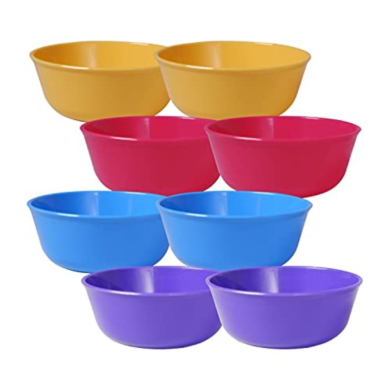 Wonder Prime Sigma 300 Microwave Safe Multipurpose Plastic Bowl Set, 8 Pc Mixing Bowl 300 Ml, Red Blue Yellow Violet Color, Made In India, Kbs02001