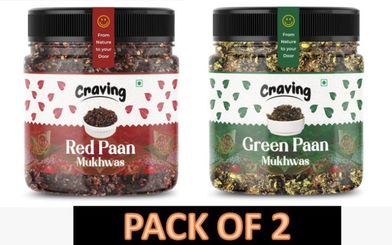 Craving Red Paan+Green Paan Combo Mix Mouth Freshener(2 X 400 G)