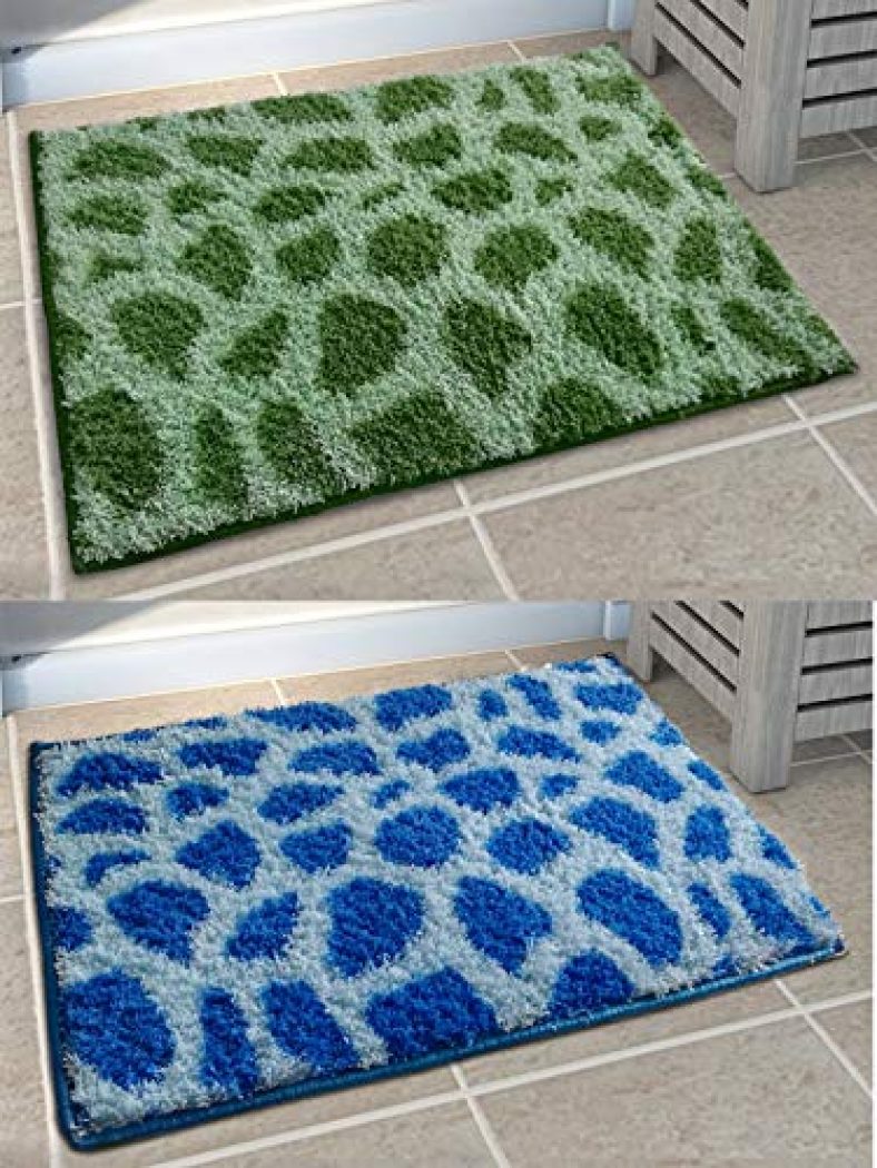 Athom Living Soft Anti Slip Easy Home Bath Mat, 38 X 58 Cm, Multicolour