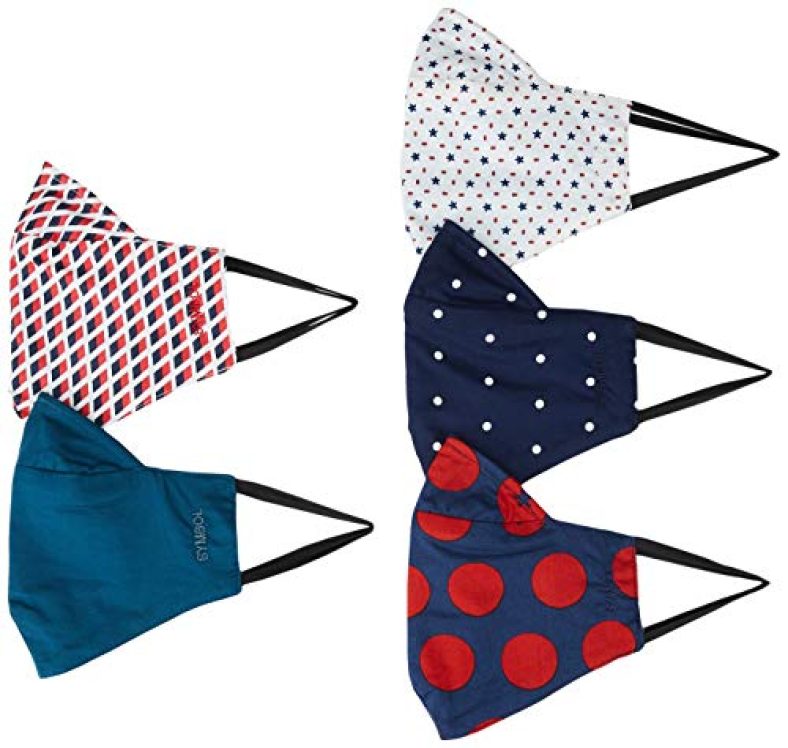 Amazon Brand – Symbol Women’S Cotton Reusable Face Mask (Sy-Ww-P5-Mask4_Multi3_Free Size)