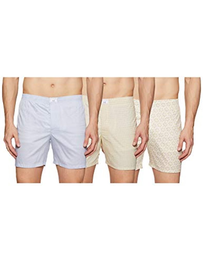 Diverse Men’S Cotton Boxer Shorts (Pack Of 3) (Dcmbscmsc14L35-476_Multicolor_Xx-Large_Blue/Lemon/White_2Xl)