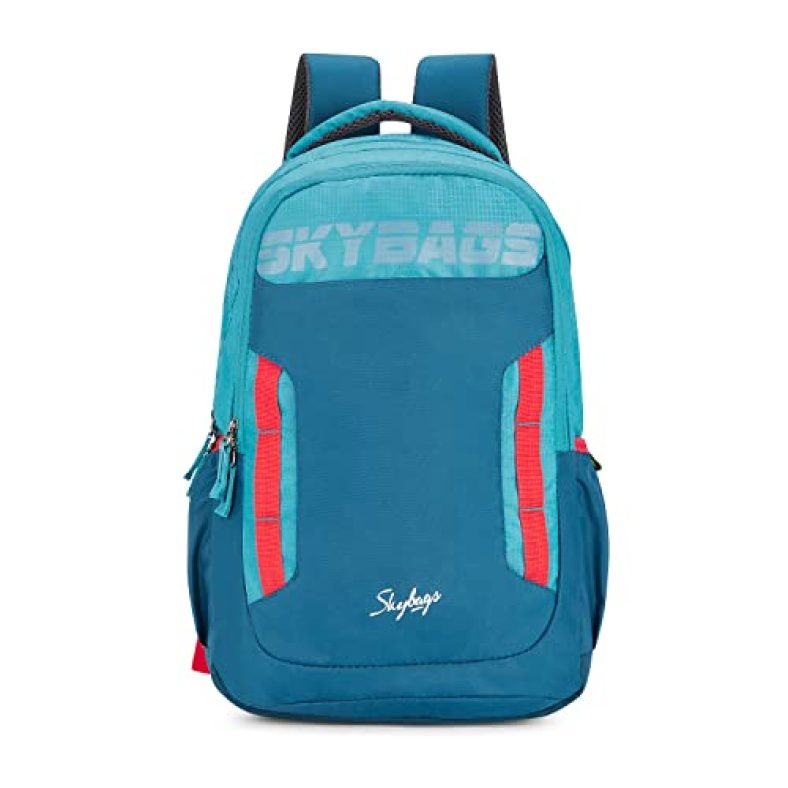 Skybags Unisex Blue Shiny Jacquard 22L Backpacks