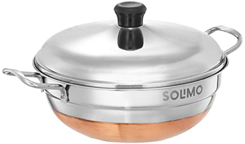 Amazon Brand – Solimo Stainless Steel Multi Kadai With Induction Base, 2 Plates For Idli