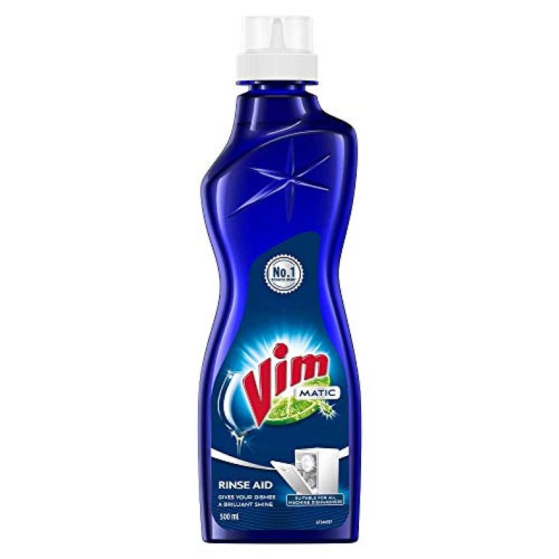 Vim Matic Dishwasher Rinse Aid Liquid 500 Ml, Designed By India’S No.1 Dishwash Brand, Adds Spotless Shine To Your Glassware Utensils, Prevents Water Mark