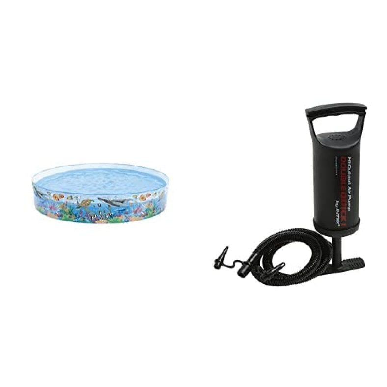 Intex Air Baloon Pump And Intex Snapset Pool, Multi Color (8-Feet)