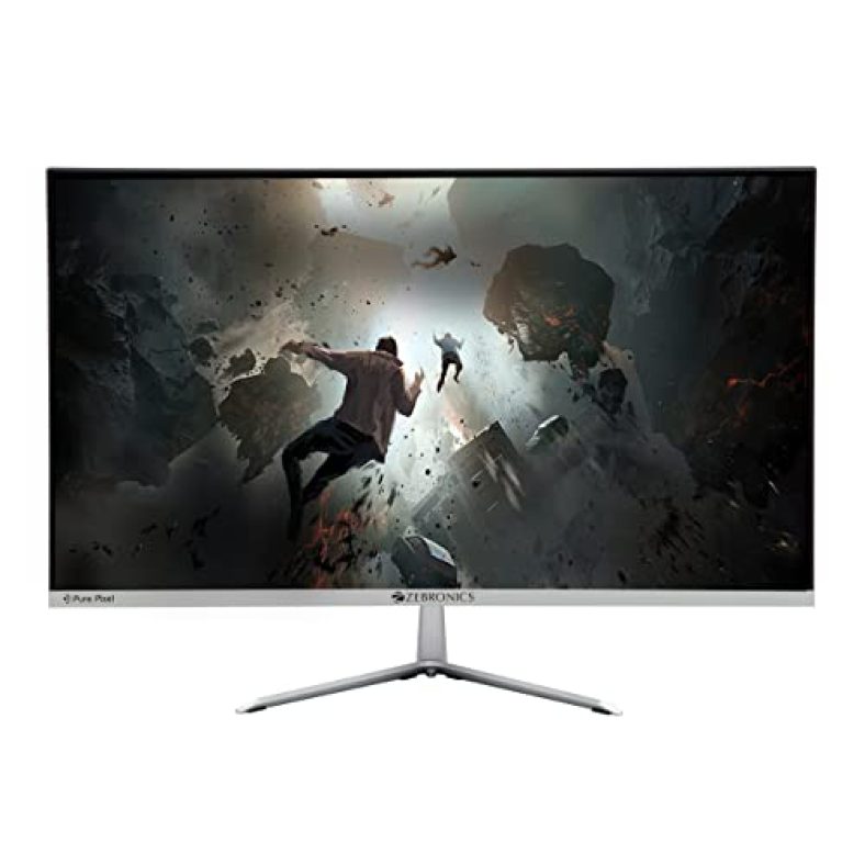 Zebronics Zeb-A24Fhd Ultra Slim Led Monitor With 60.4Cm (24”) Wide Screen, Full Hd 1920X1080, 75Hz Refresh Rate, Hdmi, Vga, 250Cd/M² Brightness, Built In Speaker And Wall Mountable Design