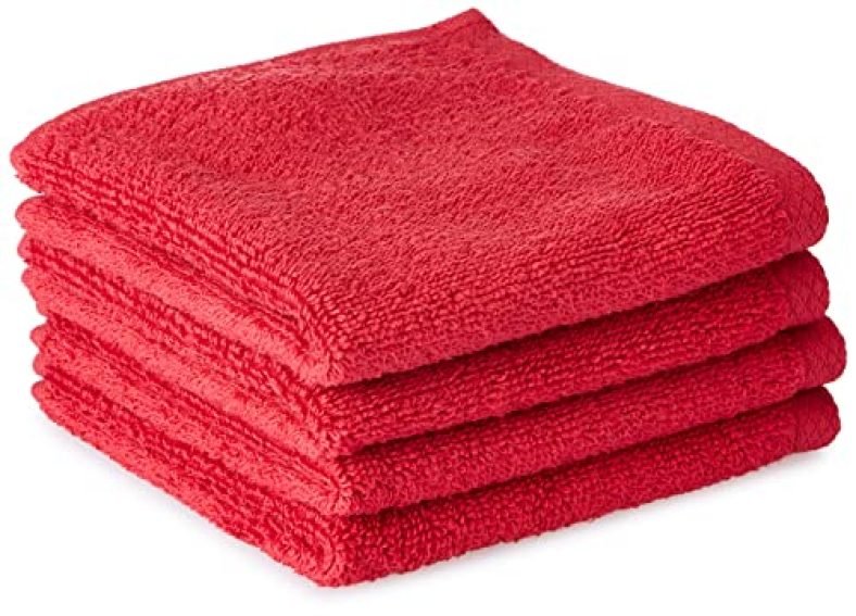 Bianca Zero-Twist 100% Cotton Ultra-Fluffy Towels -4Pc Face Towel (Paradiso) Solid-Burgundy
