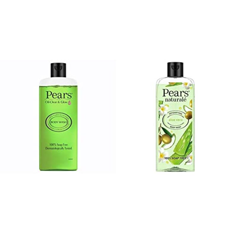 Pears Oil Clear And Glow Shower Gel, 250Ml & Pears Naturale Detoxifying Aloevera Bodywash, 250 Ml