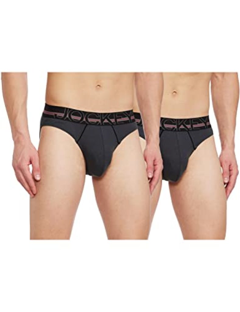 Jockey Men’S Super Combed Cotton Bikini Briefs With Bold, Ultrasoft And Durable Waistband (Pack Of 2) Us17_Graphite_M