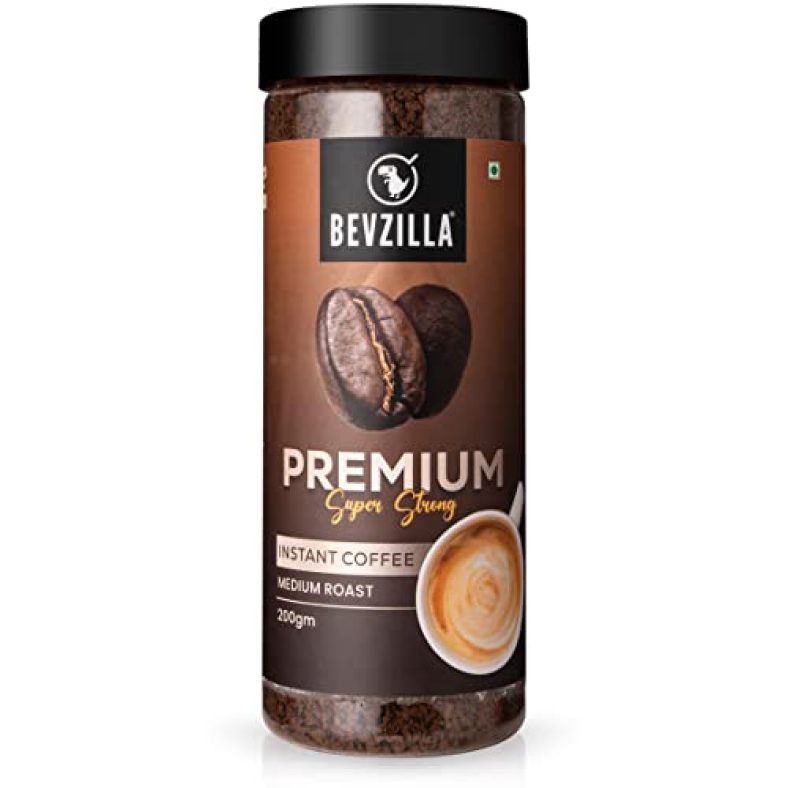 Bevzilla Instant Extra Strong Coffee Powder – 200 Grms | Makes 100 Cups| Premium Coffee | Best Coffee| Espresso, Latte, Cappuccino