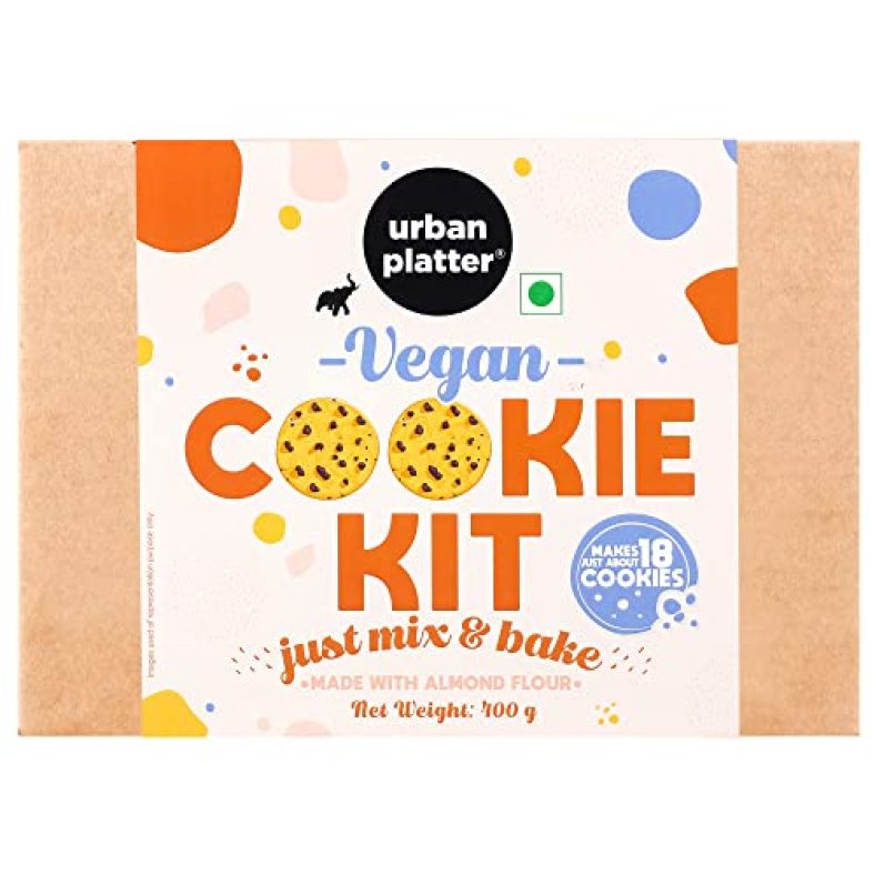 Urban Platter Diy Vegan Cookie Kit, 400G (Just Mix & Bake, Gluten-Free Choco Chip Cookies, Fun Kids Activity, Made With Almond Flour)