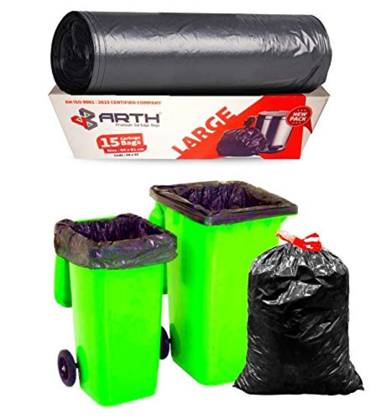 Sjeware Garbage Bag 24*32 Large 90 Bags (6 Roll), Dustbin Trash Bag, Biodegradable