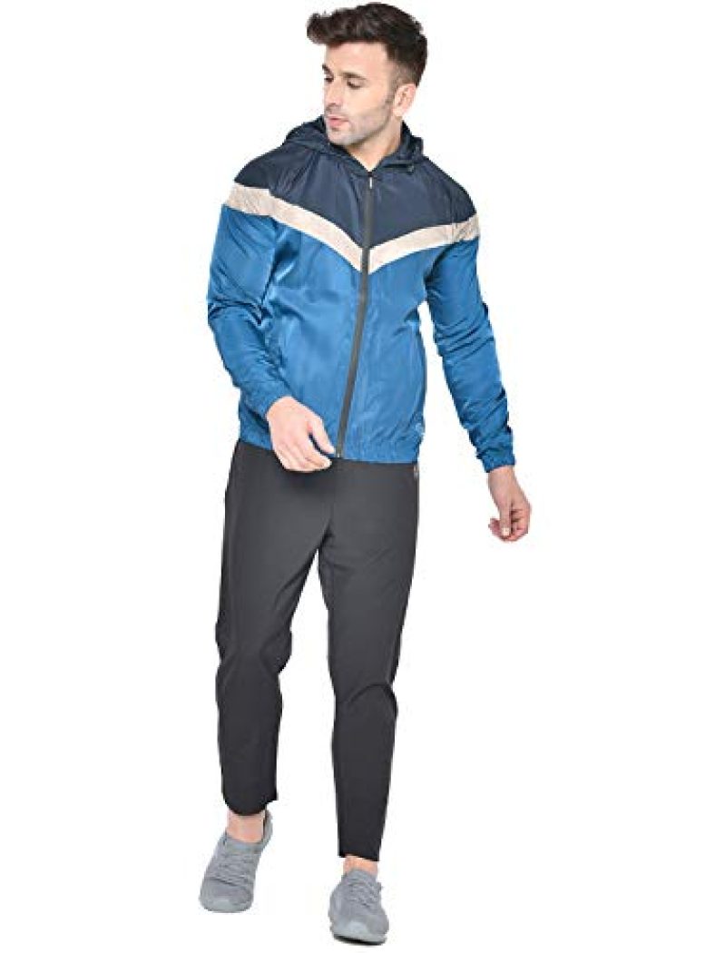 Chkokko Men’S Winter Zipper Sports Windcheater Track Suit Set Navyind L