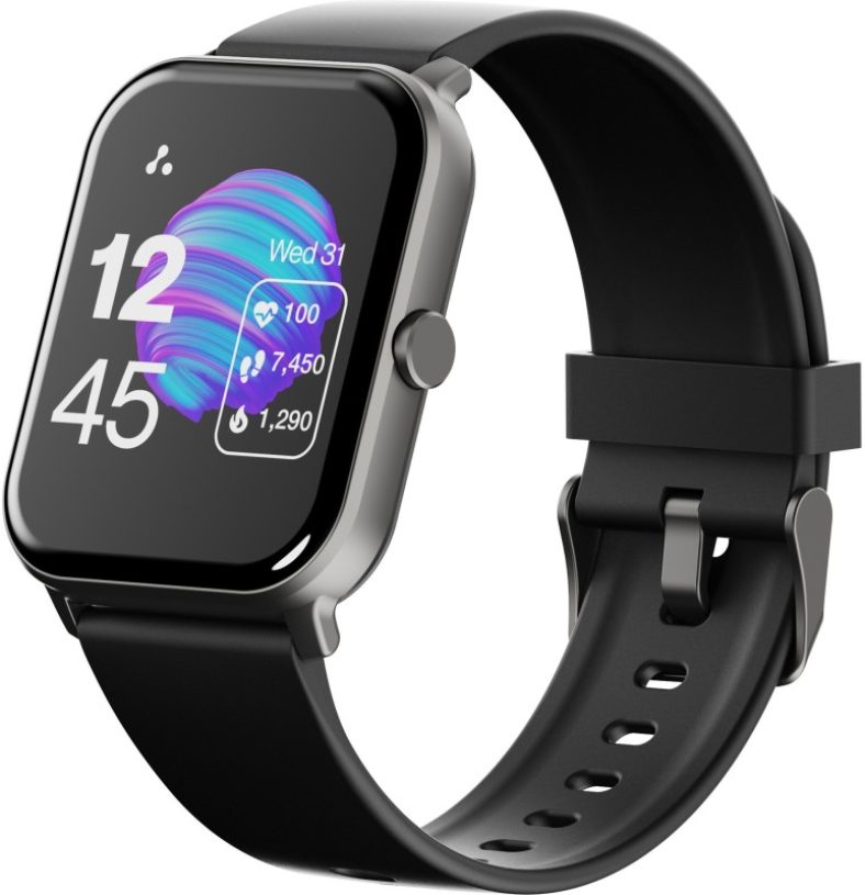 Ambrane Wise-Eon 1.69Lucid Display Bluetooth Calling Function & 7 Days Battery Life Smartwatch(Black Strap, Regular)