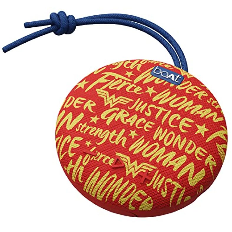 Boat Stone Wonder Woman Edition 5W Bluetooth Speaker With Upto 4 Hours Playtime, 52Mm Drivers, Tws Feature, Ipx7 And Dual Mode(Amazonian Red)