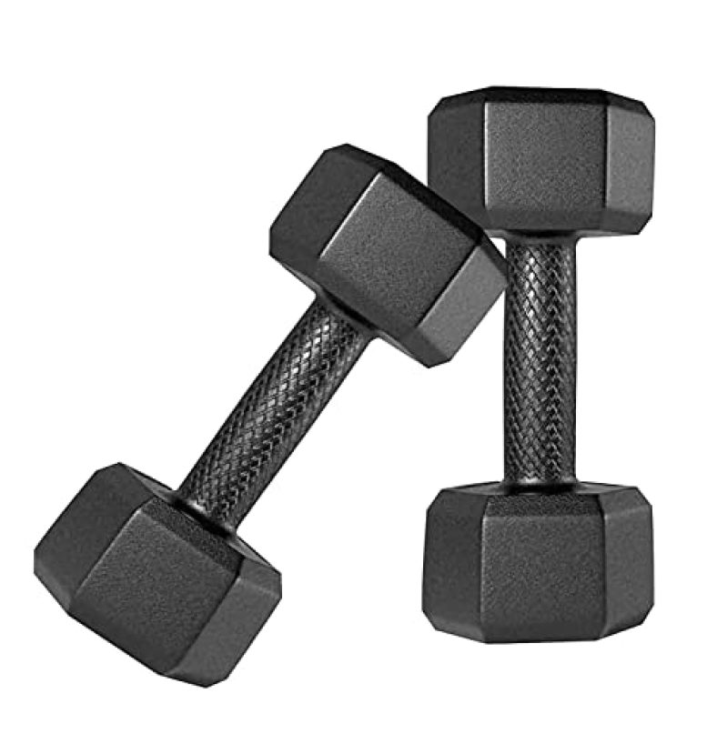 Spiro Pvc (Round/Hex) Dumbbells (1 Kg. X 2 = 2 Kg) Pack Of 2 For Home Gym Equipment Fitness Barbell|Gym Exercise|Home Workout | Fitness Kit|Dumbbells Weights For Whole Body Workout