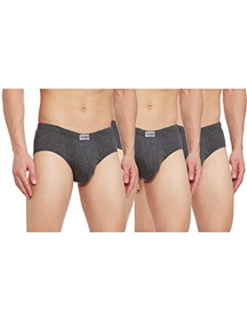 Jockey Men’S Cotton Briefs (Pack Of 3) (8035-0310-Asstd Charcoal Melange Xxl_Charcoal Melange_Xxl)