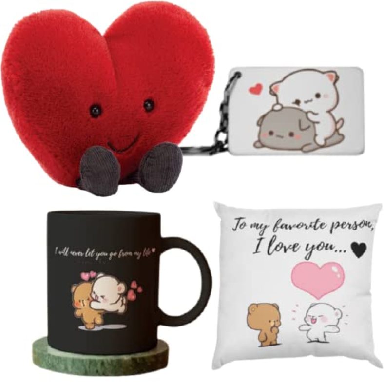 Upluxuc Milk Mocha Couple Pillow | Birthday Gift For Girl | Wedding Gift For Couples | Bubu Dudu Couple Pillow Gift For Valentine | Girlfriend | Boyfriend | Husband | Wife