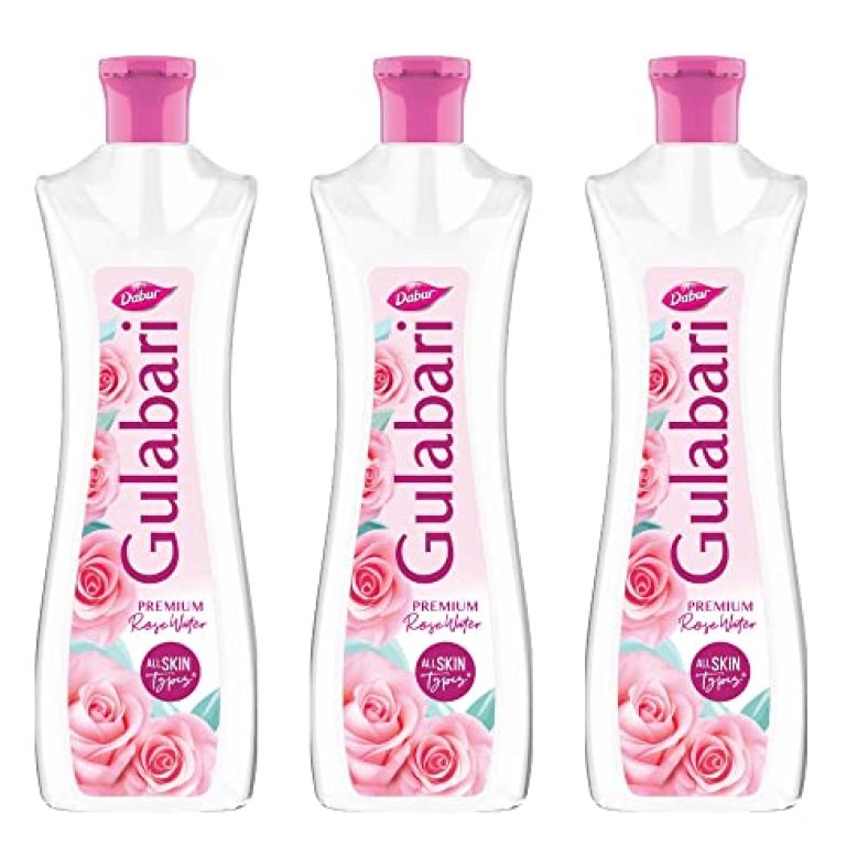 Dabur Gulabari Premium Rose Water With No Paraben For Cleansing And Toning, 400 Ml (Pack Of 3)