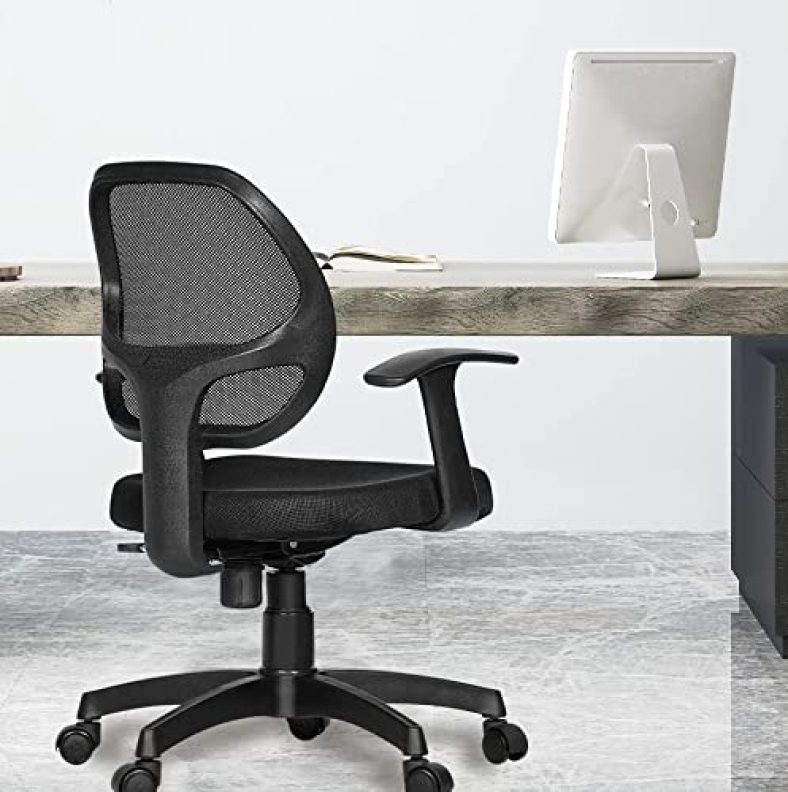 Da Urban® Airex Mid-Back Revolving Mesh Ergonomic Chair For Home & Office With Tilt Lock Mechanism, Armrest & High Comfort Seating (Black)