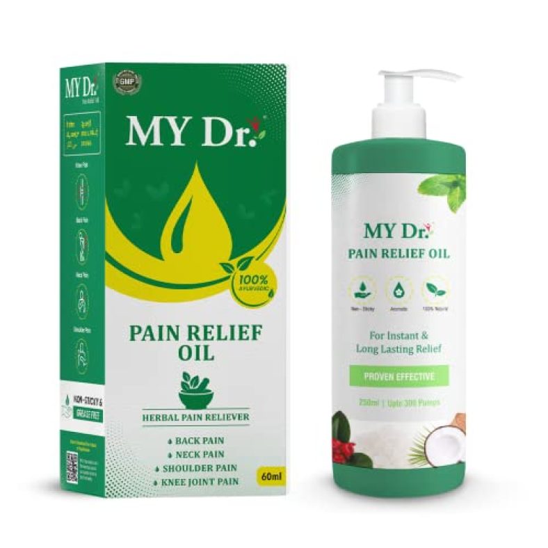 My Dr. Pain Oil Relief Oil – Relieves Joint Pains & Body Pains – Aromatic, Non-Sticky & Stain-Free, Standard – 250 Ml