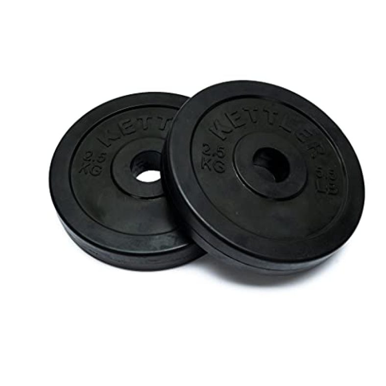 Kettler Premium Rubberized Weight Plate (2.5), Black, Regular