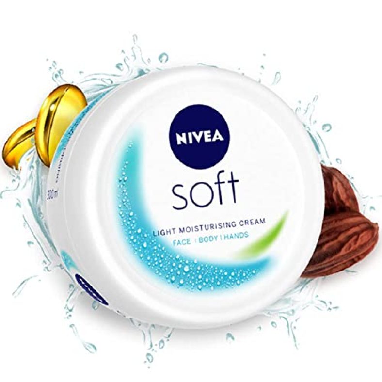 Nivea Soft Light Moisturizer For Face, Hand & Body, Instant Hydration, Non-Greasy Cream With Vitamin E & Jojoba Oil, 300 Ml