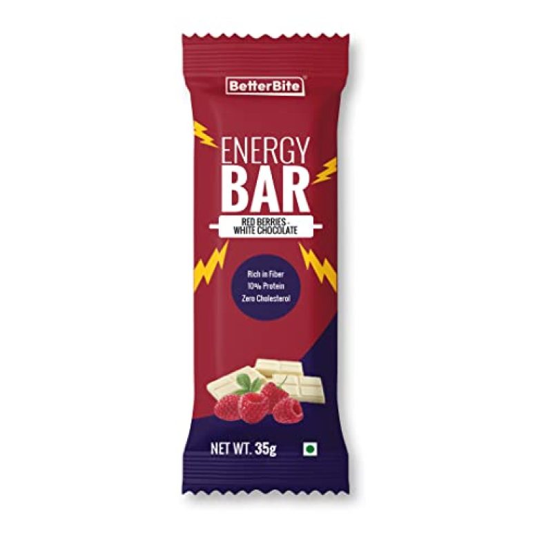 Betterbite Red Berrys White Chocolate Energy Bar 35Gm (Pack Of 24)