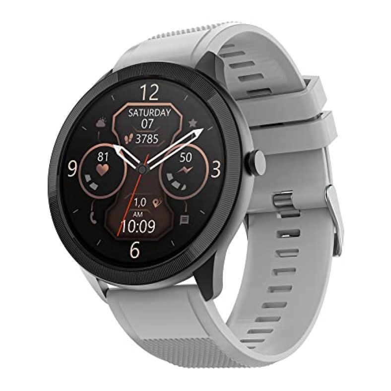 Tagg Kronos Lite Full Touch Smartwatch With 1.3” Display & 60+ Sports Modes, Waterproof Rating, Sp02 Tracking, Live Watch Faces, 7 Days Battery, Games & Calculator Smoke Grey, Free Size