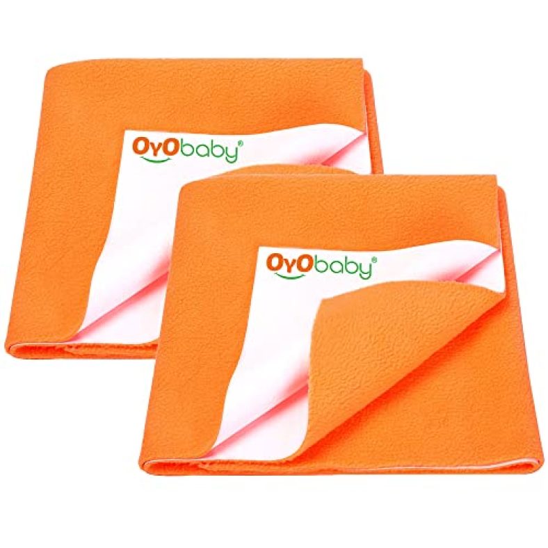 Oyo Baby Baby Crib Sheet | Bed Protector | Waterproof Dry Sheet Small Combo For New Born Baby’S Pack Of 2 (Each Size 70Cm X 50Cm)
