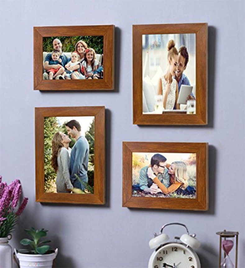 Art Street – Set Of 4 Brown Wall Photo Frame (Mix Size) 5X7,4X6 Inchs