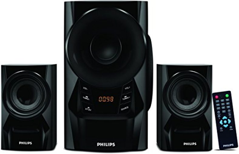 Philips Audio In-Mms6080B/94 2.1 Channel 60W Multimedia Bluetooth Speakers With 2X17W Satellite Speakers, Led Display, Remote Control & Multi-Connectivity Option (Black)