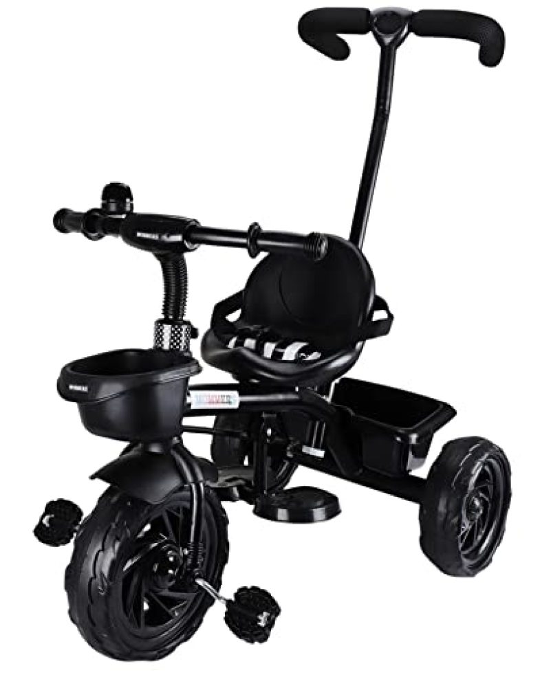 Mommers Mactoy For Kids|Baby Trikes|Tricycle With Parental Push Handle|Boys|Girls|Age Group 2 To 5 Years Mm_7001 (Black)